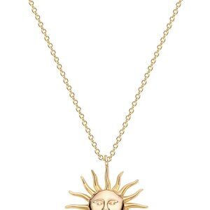 Vintage Circle Coin Necklace for Women Gold Carved Chunky Pendant Necklace 14k G